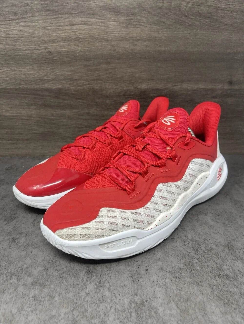 Under Armour Curry 11 Team Red White Size 9.5 Mens Flow Basketball Shoes
